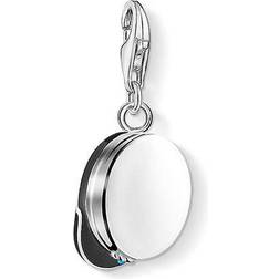 Thomas Sabo Pendentif Charm casquette d'étudiant suède multicolore 1284-007-7 noir/argenté/blanc