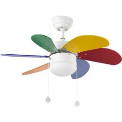 Faro Ventilador De Techo Con Luz Palao Ø810 Multi Color 6 Palas 1 X E14 40w