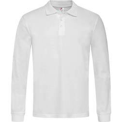 Stedman Polo Long Sleeve Men - Wit Katoen