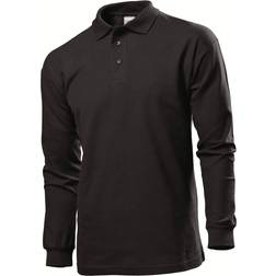 Stedman Polo Long Sleeve Men - Zwart Katoen