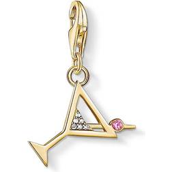 Thomas Sabo Charm Club Cocktail Charm Pendant - Gold/White/Red