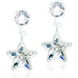 Blomdahl Pendant Star Earrings - White/Transparent