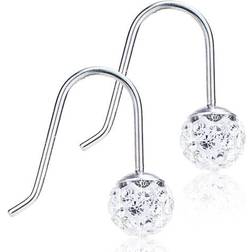 Blomdahl Mini Pendant Earrings - Silver/White