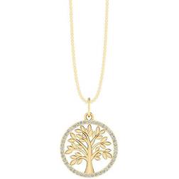 Smykkekæden Tree of Life Necklace - Gold/Transparent