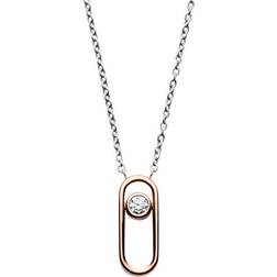 Skagen Elin Necklace - Silver/Rose Gold/Transparent
