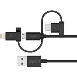 Belkin USB A - Lightning/USB Micro B/USB C 3.9ft