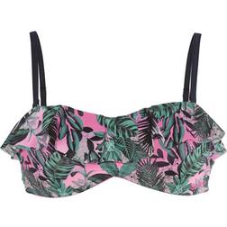 Salming Tropic Garden Padded Bandeau Bra - Pink/Green/Navy