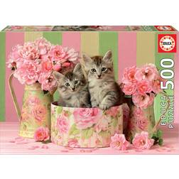 Educa Kittens with Roses 500 Bitar