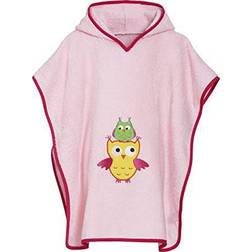 Playshoes Girl's Terry Bathing Poncho Owl - Pink (340059)