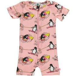 Småfolk Swimsuit SL Surf Penguin - Silver Pink (82-9940)