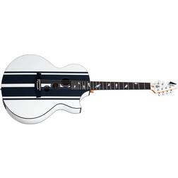 Schecter DJ Ashba Acoustic SW Satin White Guitare Jumbo acoustique-électrique