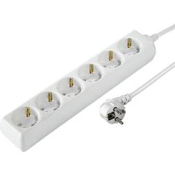 Hama 00030529 Multipresa 6 scomparti Bianco Schuko 1 pz