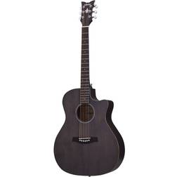 Schecter Deluxe Acoustic Satin SeeThru Black Chitarra Acustica Jumbo