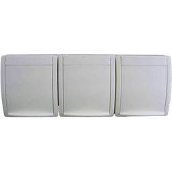 Busch-Jaeger 2300/3 EW-54 Interruttore per ambienti umidi Presa multipla a tre Superficie Ocean Bianco