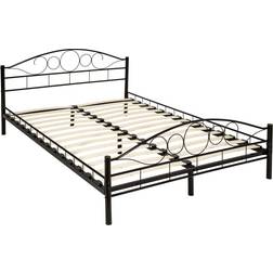 tectake Metal Bed Frame with Slatted Base 90cm 140x200cm