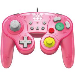 Hori Battle Pad Manette Filaire Type GameCube Super Smash Bros Pour Nintendo Switch Design Peach Licence Officielle Nintendo Rose