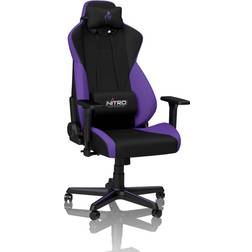 Nitro Concepts Chaise Gaming S300 EX NC-S300-BP 3D Dossier Plein Ergonomique Hauteur Réglable Rembourré 5 Roue Tissu Noir