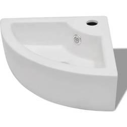 vidaXL Lavandino Con Troppopieno 45x32x12,5 cm Bianco