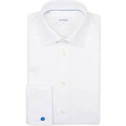 Eton Slim Fit Twill French Cuff Shirt - White