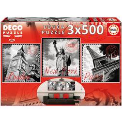 Educa Deco Big Cities 3x500 Pieces