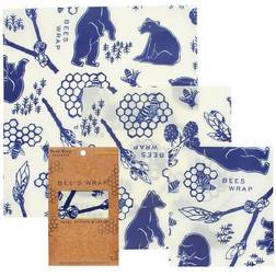 Bee's Wrap Bees and Bears Print Assorted Wrap S/M/L Bivoksdug 3stk