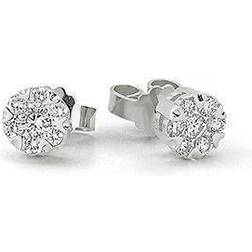 Nuran Flora Earrings - White Gold/Diamond