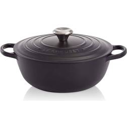 Le Creuset Satin Black Signature Cast Iron Marmite avec couvercle 4.1 L 26 cm