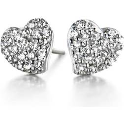 Spirit Icons Glowing Heart Earrings - Silver/Transparent
