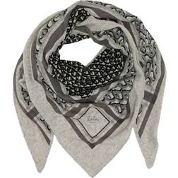 Lala Berlin Tørklæde Triangle Monogram Scarf M - Black on Flanella