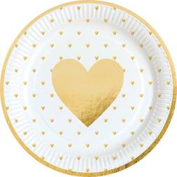 Amscan Plates Everyday Love White/Gold 8-pack