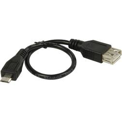 Valueline USB A-USB Micro-B 2.0 M-F 0.2m