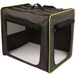 Zooplus Caixa Dobrável First Class Basic L 38 x P 53.5 x L 38 x A 46 cm Cinza-Castanho/Neon-Verde