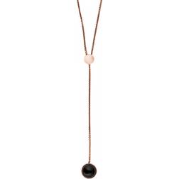 Skagen Ellen Lariat Necklace - Rose Gold/Black