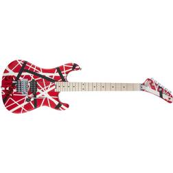 EVH Striped Series 5150 MN Red Black and White Stripes Guitarra eléctrica