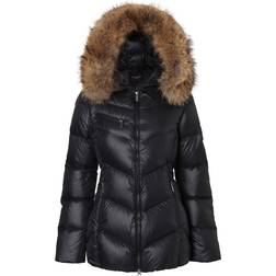 Hollies Nathalie Long Down Jacket - Black/Nature