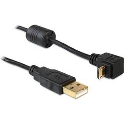 DeLock 90° Angled Ferrite USB A-USB Micro-B 2.0 1m