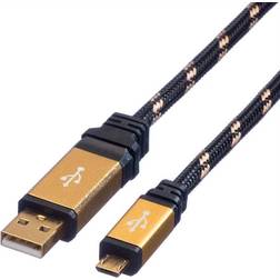 Roline Gold USB A-USB Micro-B 2.0 2.6ft