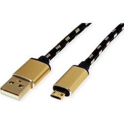 Roline Gold Reversible USB A-USB Micro-B 2.0 1.8m