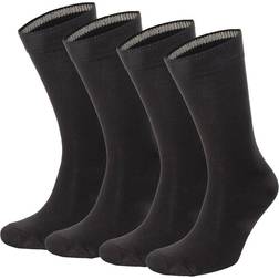 Topeco Plain Bamboo Socks 4-Pack - Black