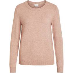 Vila Ril Round Neck Knitted Pullover - Pink/Ash Rose