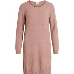 Vila Long Sleeved Knitted Dress - Pink/Ash Rose