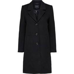 Selected Wool Coat - Black/Black