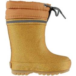 CeLaVi Wellies Thermal Giltter Lace Up - Pale Gold