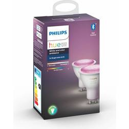 Philips Hue White and Color Ambiance LED Lamps 5.7W GU10 2-pack