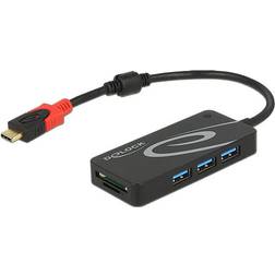 DeLock 62900 USB-C (USB 3.2 Gen 2) multiport hub Zwart