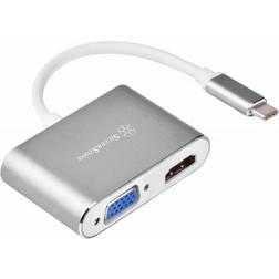 Siltech USB C-VGA/HDMI M-F Adapter