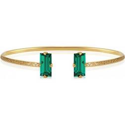 Caroline Svedbom Baguette Gold Plated Bracelet w. Emerald Swarovski Crystals