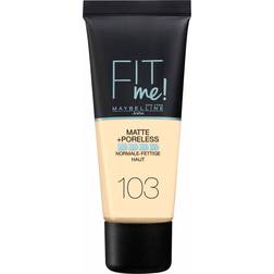 Maybelline New-York Fond de teint Fluide Fit Me Matte & Poreless Peaux normales à grasses Teinte 103 Pure Ivory 30 ml