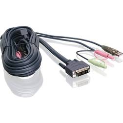 IOGEAR USB A/2x3.5mm/DVI SIngle Link-USB B/2x3.5mm/DVI SIngle Link 1.8m