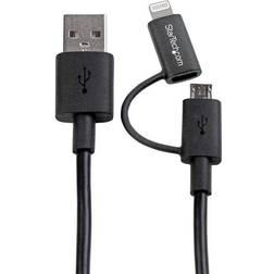StarTech USB A - USB Micro-B 2.0 + Lightning Adapter 3.3ft